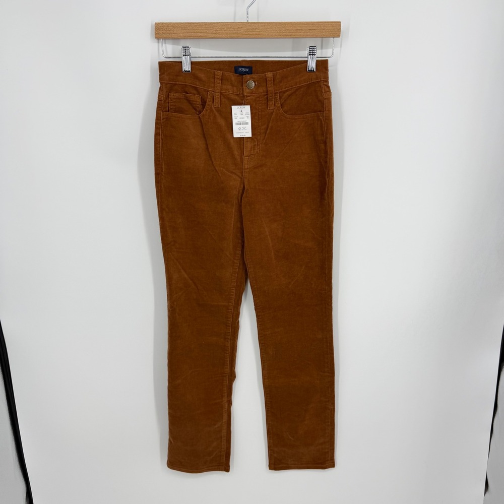 J.Crew‎ full length essential straight Corduroy Pants Women 25 Brown BT006 NWT
